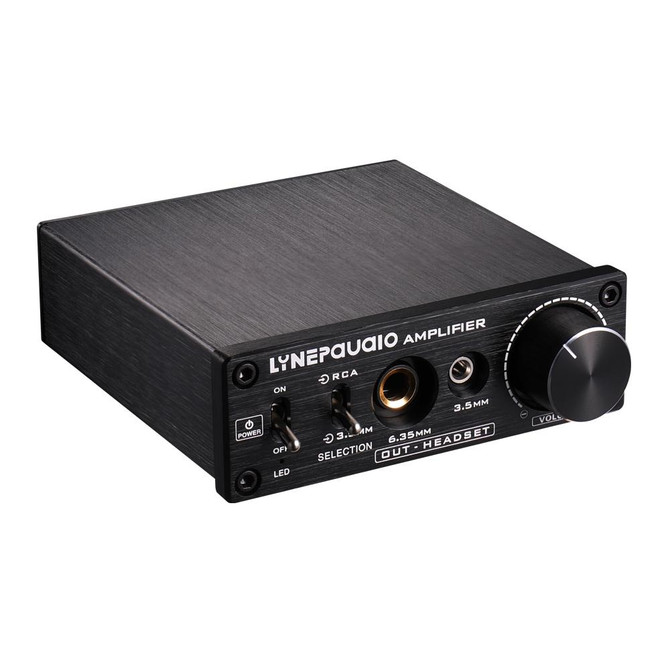 LINEPAUDIO B899 Pre-stage Stereo Signal Amplifier Booster Dual Sound Source Headphone Amplifier 2 in 3 out with Volume Control (Black)