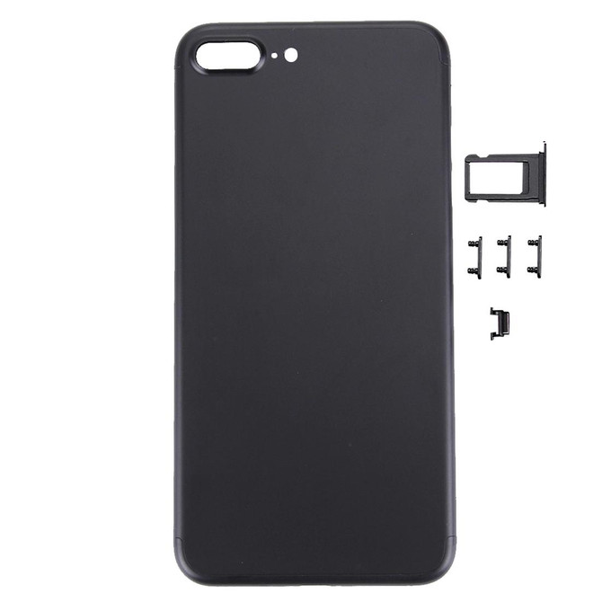 5 in 1 for iPhone 7 Plus (Back Cover + Card Tray + Volume Control Key + Power Button + Mute Switch Vibrator Key) Full Assembly Housing Cover(Black)