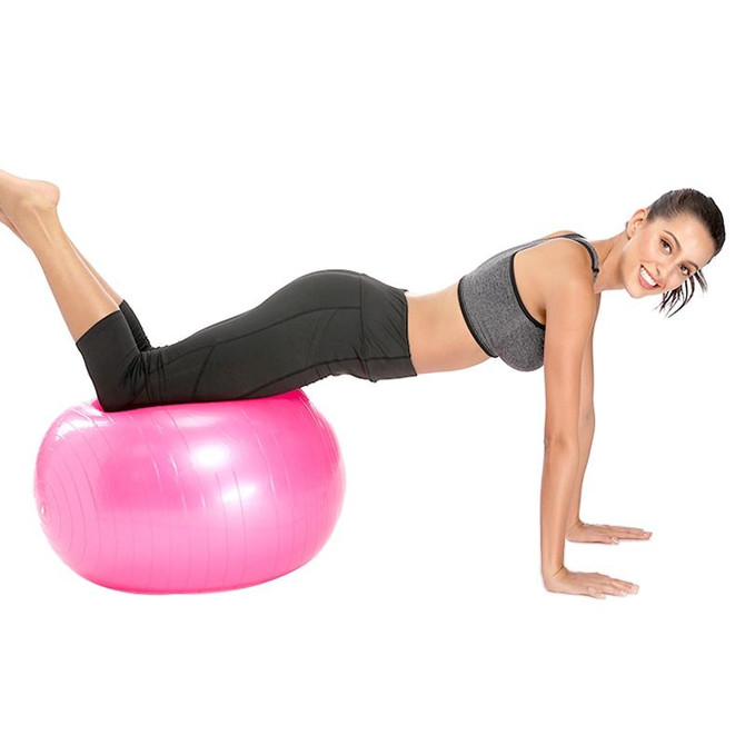 Thickening Explosion-proof Big Yoga Ball Sport Fitness Ball Environmental Pregnant Yoga Ball, Diameter: 65cm(Pink)