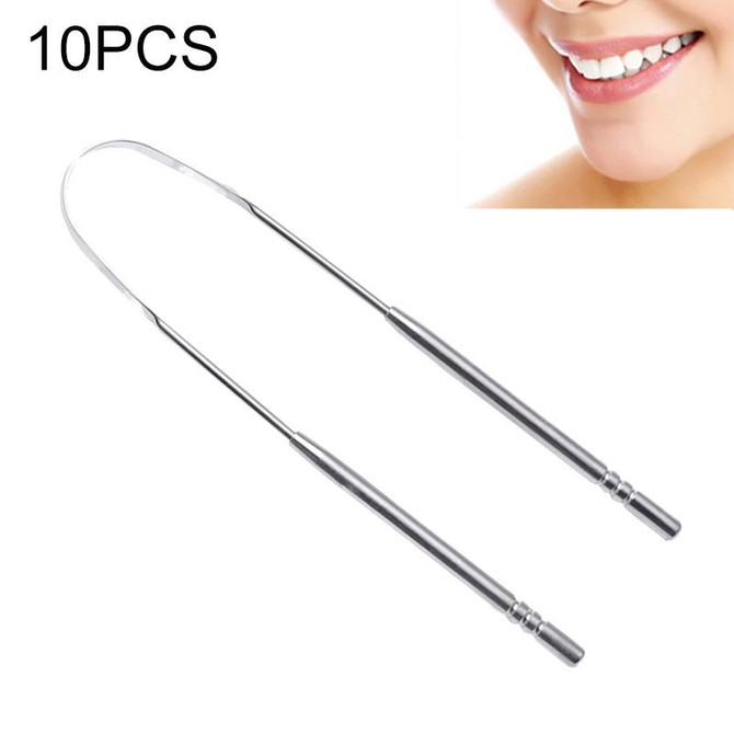 10 PCS Stainless Steel Tongue Scraper Dentist Tools