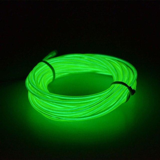 Flexible LED Light EL Wire String Strip Rope Glow Decor Neon Lamp USB Controlle 3M Energy Saving Mask Glasses Glow Line F277(Green Light)