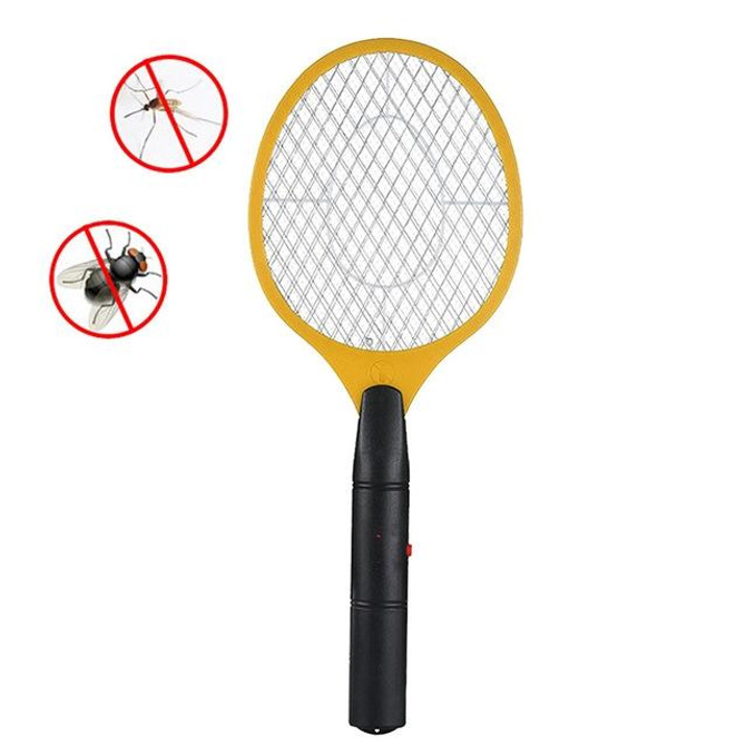 Hand Racket Mosquito Swatter Insect Home Garden Pest Bug Fly Mosquito Zapper Swatter Killer Electric Fly Swatter(YELLOW)