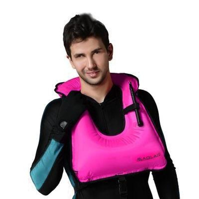 Adult Portable Snorkeling Buoyancy Inflatable Vest Life Jacket Swimming Equipment, Size:650*450mm (Purple)