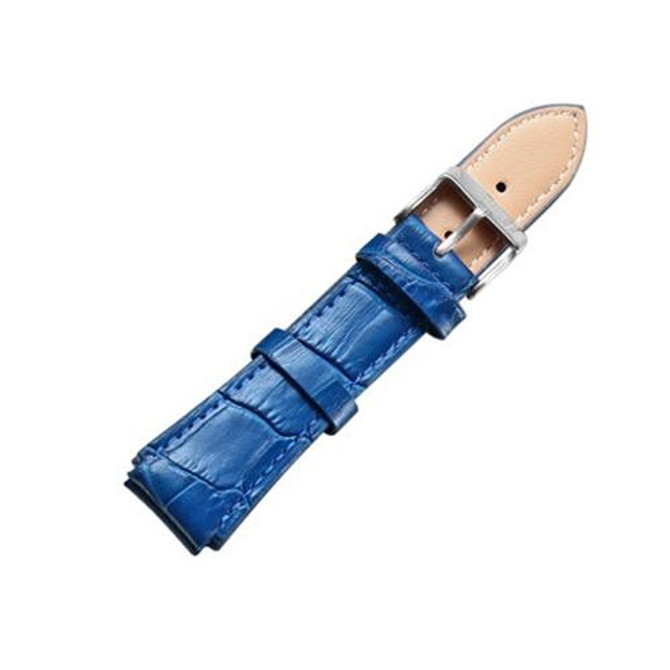 CAGARNY Simple Fashion Watches Band Silver Buckle Leather Watch Band, Width: 18mm(Blue)