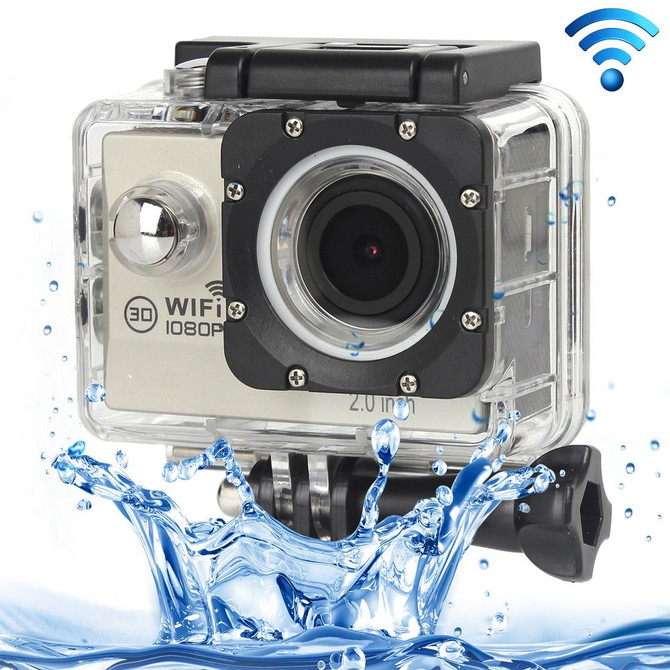 H16 1080P Portable WiFi Waterproof Sport Camera, 2.0 inch Screen,  Generalplus 4248, 170 A+ Degrees Wide Angle Lens, Support TF Card(Silver)