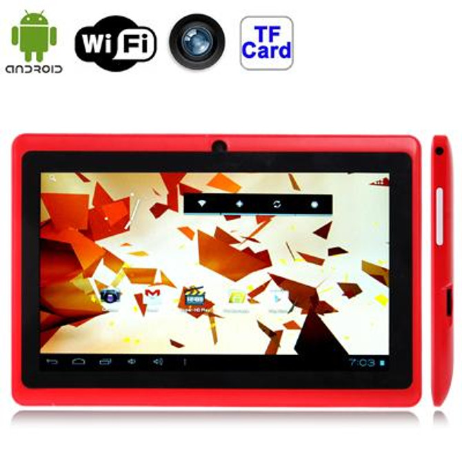 7.0 inch Tablet PC, 512MB+4GB, Android 4.2.2, 360 Degrees Menu Rotation, Allwinner A33 Quad-core, Bluetooth, WiFi(Red)