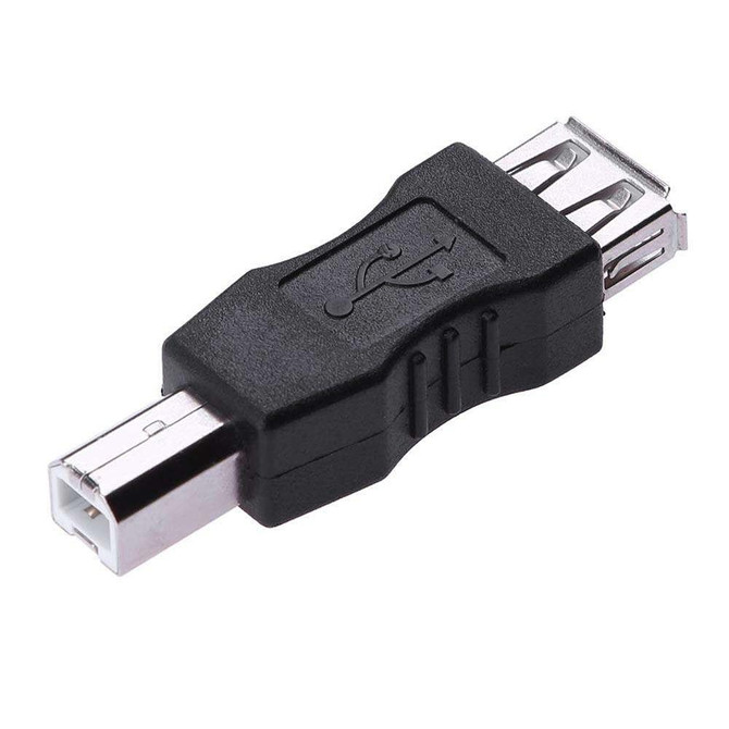 USB 2.0 A Female to B Male Adapter Connector AF to BM Converter for Printer(Black)