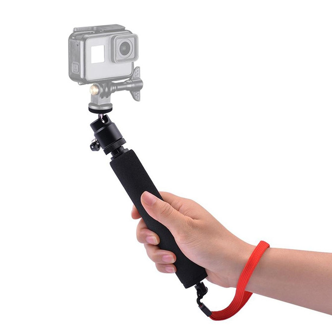 Universal 360 degree Selfie Stick with Red Rope for Gopro, Cellphone, Compact Cameras with 1/4 Threaded Hole, Length: 210mm-525mm