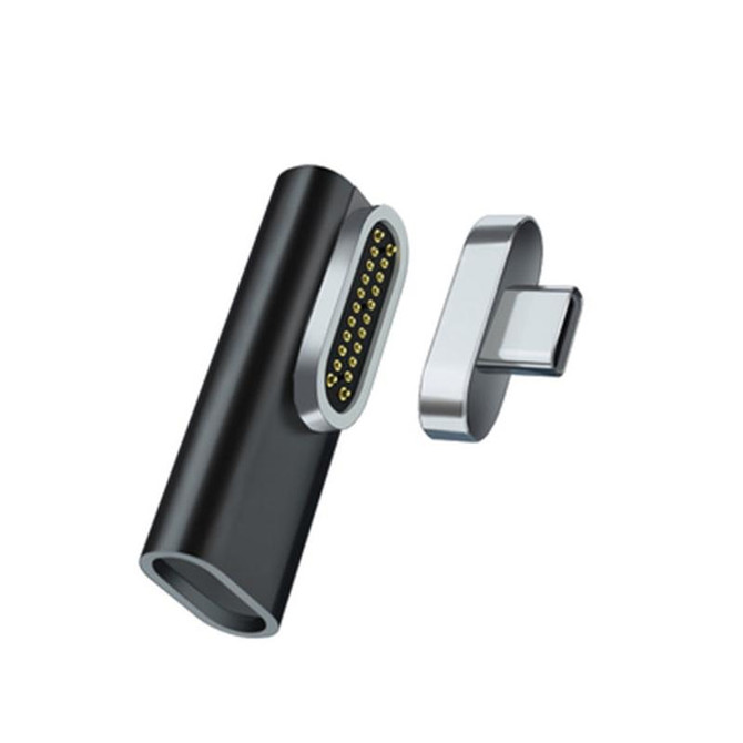 20 Pin Elbow Magnetic USB-C / Type-C Adapter Support Charging and 4K Video Transferring(Black)