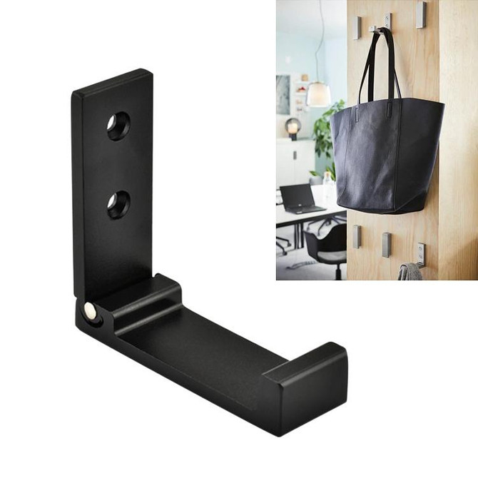 Collapsible Clothes Hanger Robe Hook Decorative Bathroom Wall Mounted Hooks(Black Hook (Send Screw))