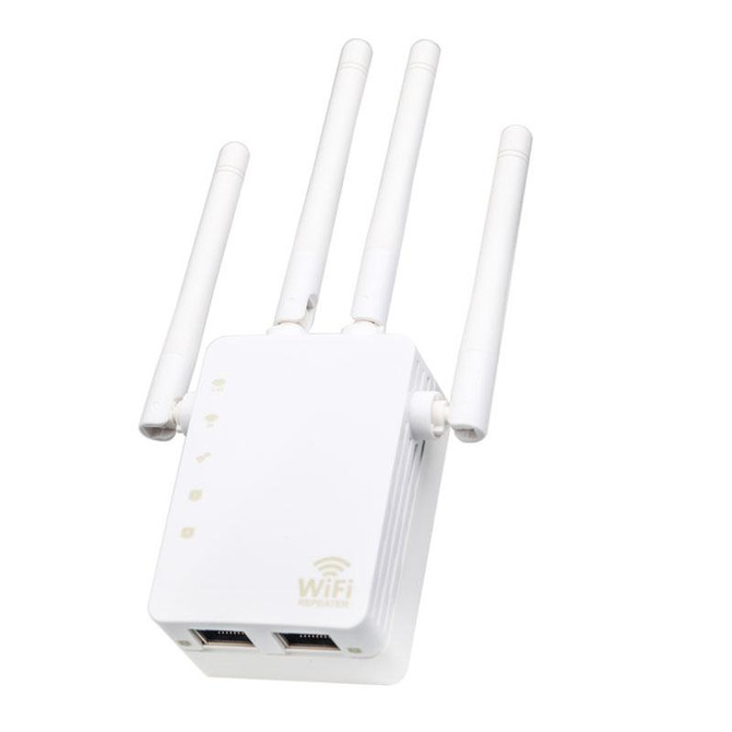 5G/2.4G 1200Mbps WiFi Range Extender WiFi Repeater With 2 Ethernet Ports US Plug White