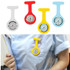 Portable Silicone Nurse Round Quartz Wristwatch Watch with Pin(White)