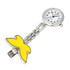 Butterfly Style Portable Alloy Nurse Round Quartz Wristwatch Watch with Pin(Yellow)