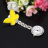 Butterfly Style Portable Alloy Nurse Round Quartz Wristwatch Watch with Pin(Yellow)