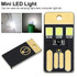 10 PCS Mini Pocket Card USB Power Keychain LED Night Light(Black)