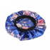 2 PCS Women Satin Night Sleep Cap Hair Bonnet Hat Silk Head Cover Wide Elastic Band(Magenta Flower)