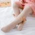 Spring And Autumn Girl Tights Bow Baby Knit Pantyhose Size: L 2-4 Years Old(Light Gray)