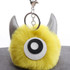 3 PCS Cartoon Croissant Hair Ball Keychain Pendant Bag Car Pendant(Yellow)