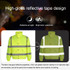 Winter Warm Waterproof Short Multi-pocket Reflective Cotton Jacket, Size: M(Fluorescent Yellow)
