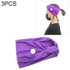 3 PCS Headband Headscarf Sports Yoga Knitted Sweat-absorbent Hair Band with Mask Anti-leash Button(Purple)