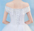 Retro Elegant Off Shoulder LaceThin Court Neat Princess Wedding Dress, Size:S(White)