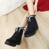 Ladies Cotton Shoes Plus Velvet Snow Boots, Size:36(Black)