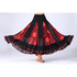 Sequin Flower Swing Modern Dance Skirt (Color:Black Flower+Red Size:Free Size)