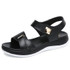 Simple and Versatile Non-slip Wear-resistant Flat Bottom Sandals for Women (Color:Black Size:36)