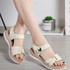 Simple and Versatile Non-slip Wear-resistant Flat Bottom Sandals for Women (Color:Beige Size:36)