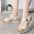 Simple and Versatile Non-slip Wear-resistant Flat Bottom Sandals for Women (Color:Beige Size:36)