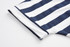 Slim-fit Waist Slimming Round Neck Striped Belt Dress (Color:Thick Stripes Blue Size:L)