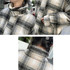 Down Jacket Lovers With The Same Paragraph Lamb Wool Coat Plaid Mori Retro Stand-up Collar Tooling Cotton Coat (Color:Grey grid Size:L)