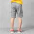 Boys Cotton Casual Overalls Shorts (Color:Iron Grey Size:130cm)