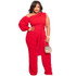 Women Plus Size Sweatpants Wide Leg Pants (Color:Red Size:XL)