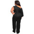 Women Plus Size Sweatpants Wide Leg Pants (Color:Black Size:XXL)