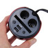 HSC YC-19 Car Cup Charger 2.1A/1A Dual USB Ports Car 12V-24V Charger with 2-Socket Cigarette and Card Socket(Red)