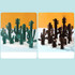 12 in 1 Miniature Beach Paper Cut Cactus Sandy Beach Landscape Decoration Photography Props(Green)