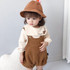 Autumn Corduroy Baby Overalls Jumpsuit (Color:Coffee Size:100cm)