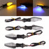 4 PCS DC 12V Motorcycle Front 9-LED + Back 3-LED Turn Signal Indicators Blinker Light, (Yellow + Blue Light)