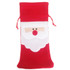 3 PCS Santa Pattern Christmas Dinner Table Decoration Plush Champagne Wine Bottle Bag