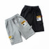 Boys Fashion Label Short Pants Overalls (Color:Black Size:130cm)