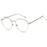 Retro Simple Round Frame Plain Glass Spectacles(Silver White)