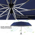 Fully-Automatic Double Rain 3 Folding Wind Resistant Travel Business Big Umbrella(Black)