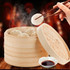 Xiaolongbao Bamboo Steamer Household Steamed Dumpling Cage Drawer Multi Layer Deepened Bamboo Steaming Rack, Size:13cm Cover