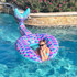 Inflatable Large Mermaid Tail Pool Lounge Swimming Ring Floating Raft Floats, Size: 170*120cm