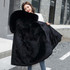 Down Jacket, Cotton-padded Jacket, Lamb Hair Liner, Overcoming The Waist Thickened Jacket (Color:Black Size:XXL)