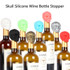2 PCS Skull Silicone Leak-Proof Fresh-Keeping Wine Stopper(Black)