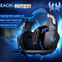 EACH G2000 Over-ear Stereo Bass Gaming Headset with Mic & LED Light for Computer, Cable Length: 2.2m(Orange)