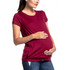 Round Neck Short Sleeve Maternity T-Shirt (Color:Red Size:XXL)