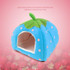 Strawberry Shaped Foldable Short Plush Pet House Nest, Size: M(Blue)